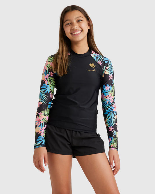 Billabong Girls 2-16 In Da Jungle Rash Vest