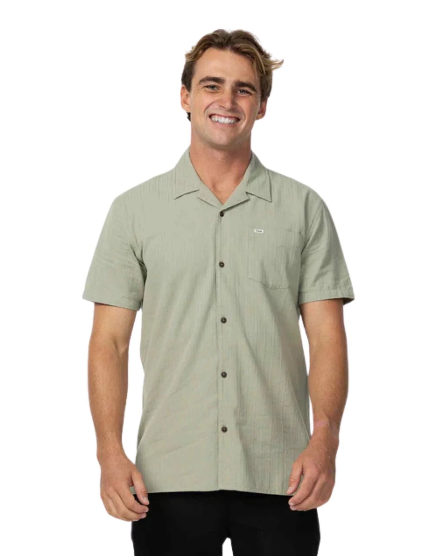 O’NEILL OG ECO STRIPE STANDARD SHORT SLEEVE SHIRT - SEAGLASS
