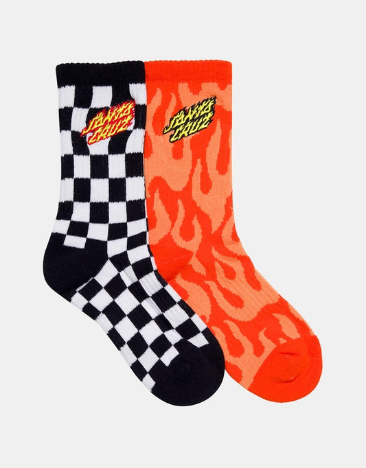 Santa Cruz Flaming stack crew sock 2 pack