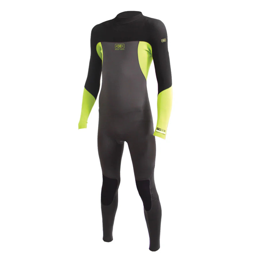 Ocean and Earth Boys Free Flex BZ Steamer 3/2 - Black/Lime