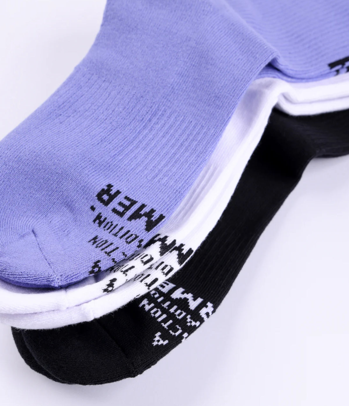 FORMER FRANCHISE 3-PACK SOCK // BLACK WHITE VIOLET