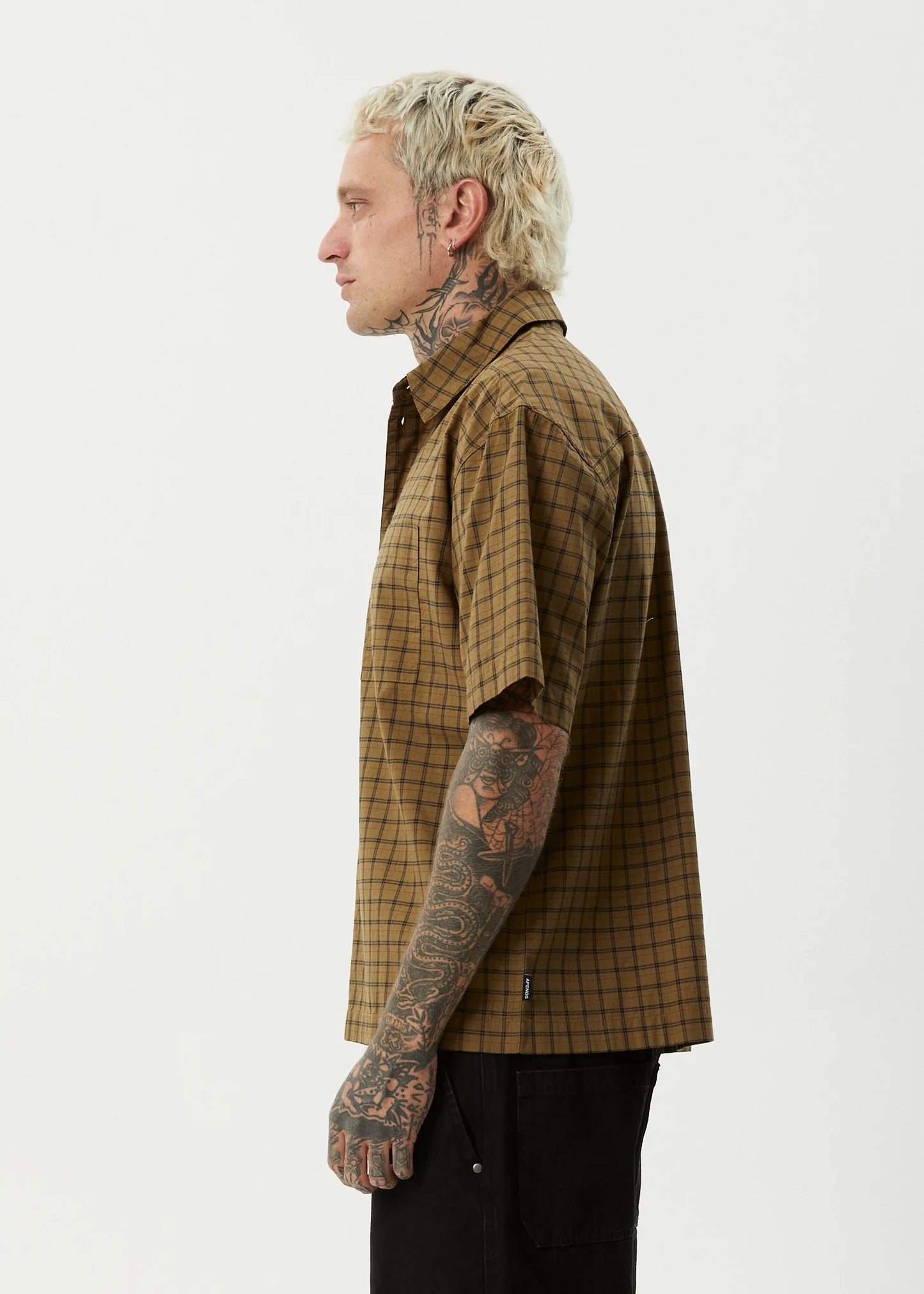AFENDS CHALLENGER - CHECK SHORT SLEEVE SHIRT