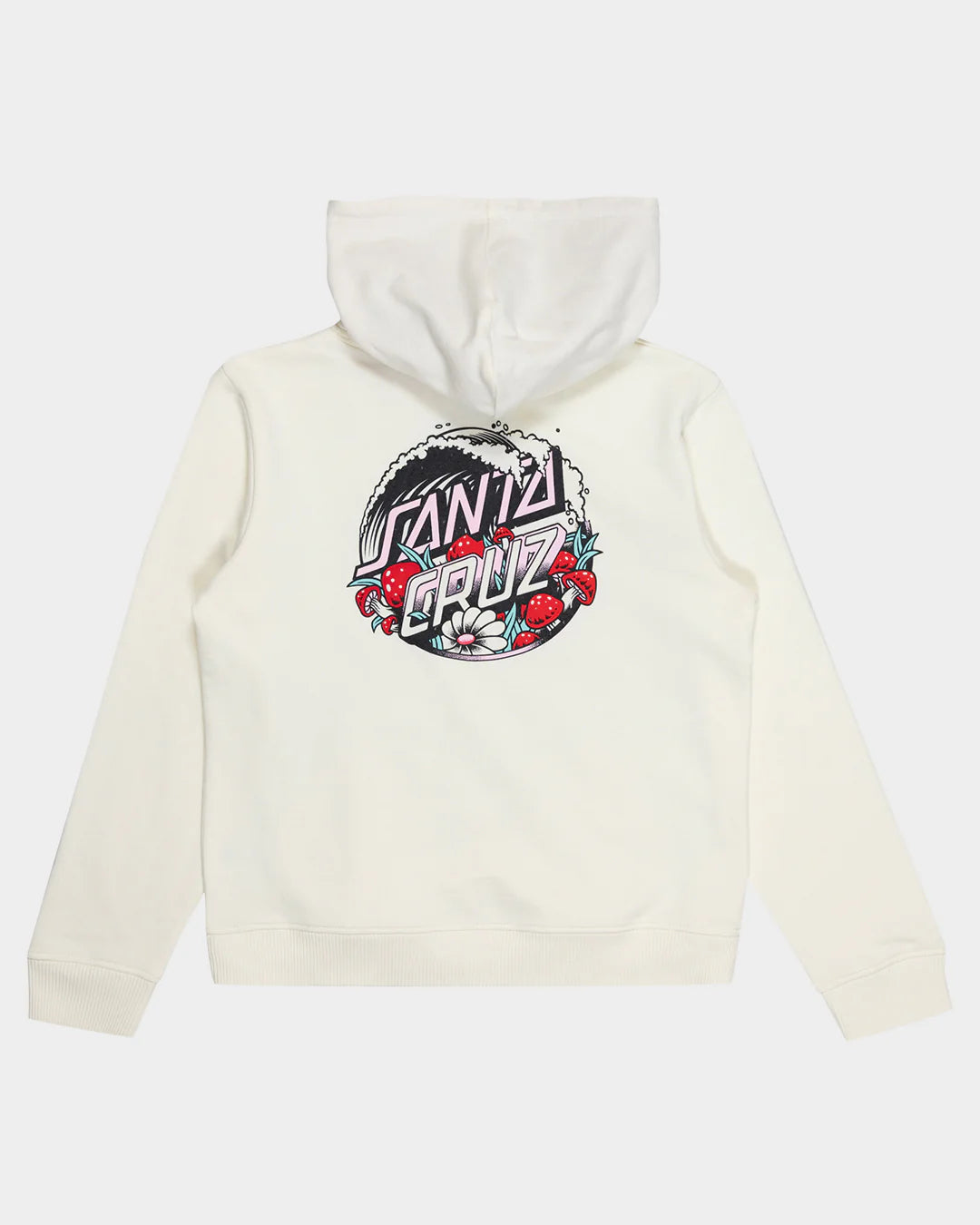 Santa Cruz Mushroom Wave Dot Girls Pullover Hoodie Cream