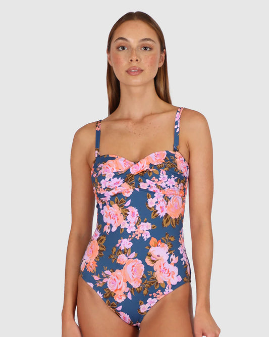 Baku St Lucia Twist Bandeau One Piece Swimsuit - Marine