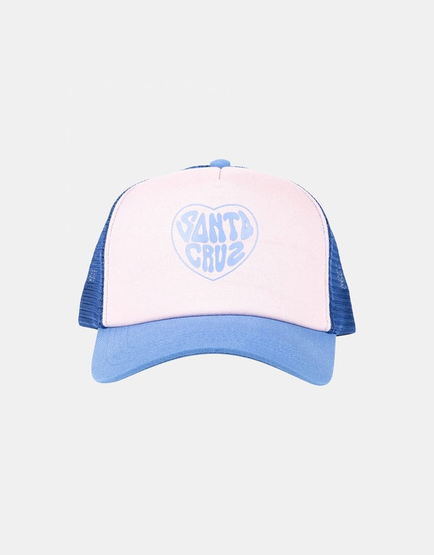 Santa Cruz Balloon Heart Girls Trucker Hat Blue-pink