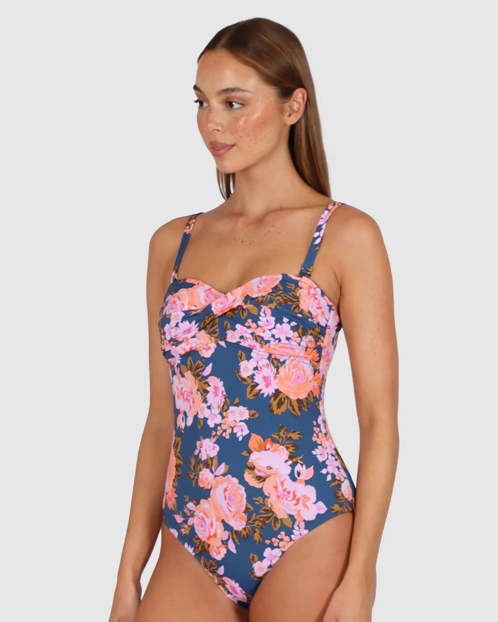 Baku St Lucia Twist Bandeau One Piece Swimsuit - Marine