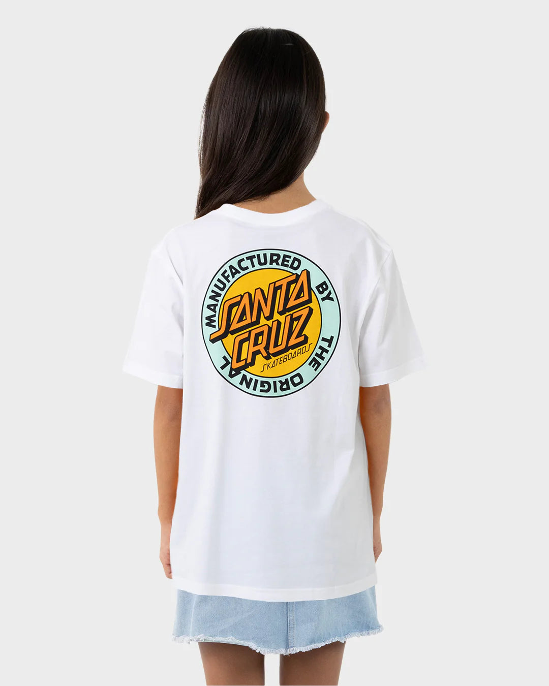 Santa Cruz MFG Retro Dot Reverse Girls Oversized T-Shirt White