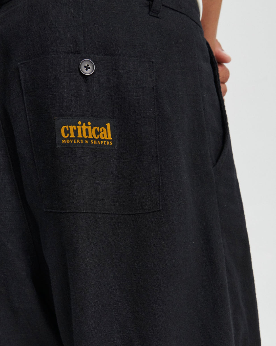 Critical Slide Harro Linen Pleat Pant - Black