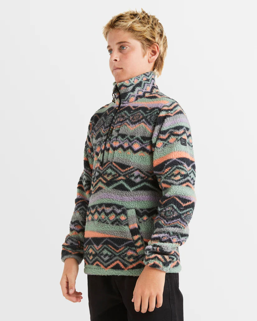 Billabong Boys 8-16 Boundary Mock Neck Crew Half Zip Polar Fleece