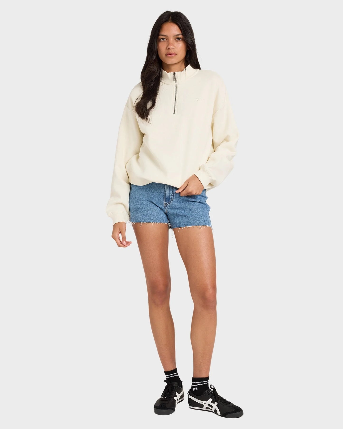 RVCA WOMENS 1/4 ZIP FLEECE JUMPER - essential surf and skate