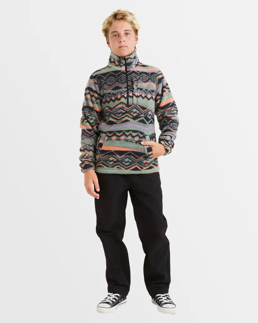 Billabong Boys 8-16 Boundary Mock Neck Crew Half Zip Polar Fleece