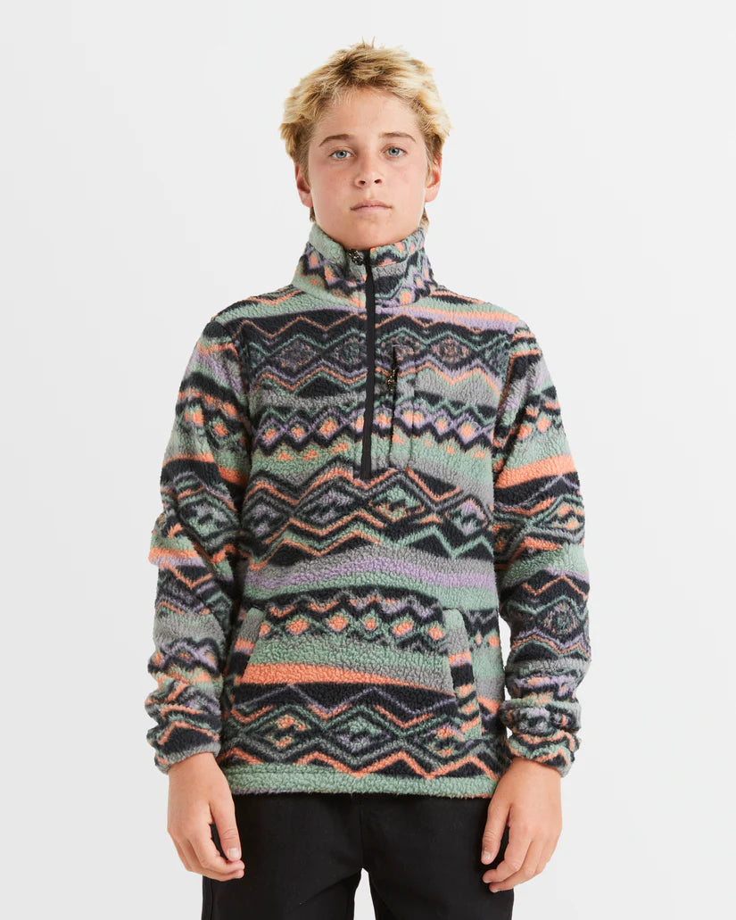 Billabong Boys 8-16 Boundary Mock Neck Crew Half Zip Polar Fleece