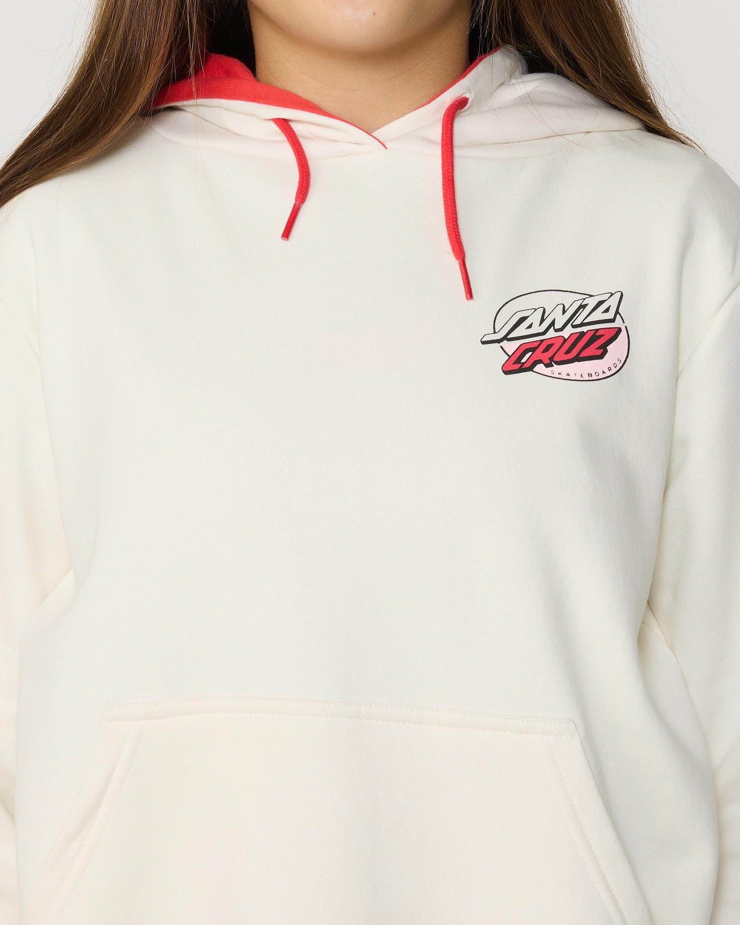 Santa Cruz Mushroom Wave Dot Girls Pullover Hoodie Cream