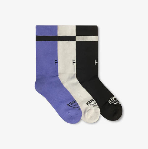 FORMER FRANCHISE 3-PACK SOCK // BLACK WHITE VIOLET