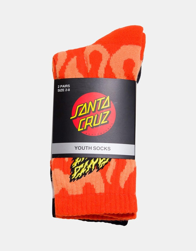 Santa Cruz Flaming stack crew sock 2 pack