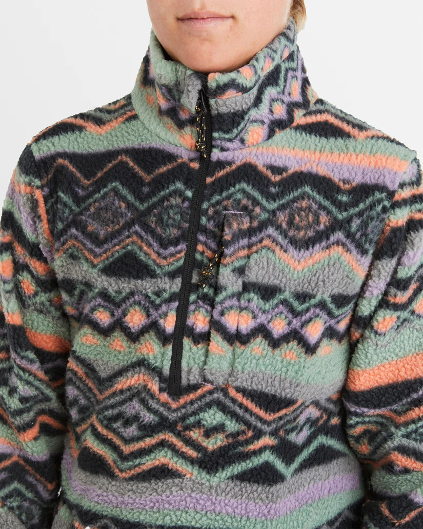 Billabong Boys 8-16 Boundary Mock Neck Crew Half Zip Polar Fleece