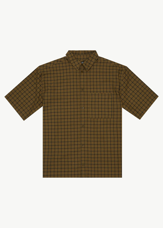 AFENDS CHALLENGER - CHECK SHORT SLEEVE SHIRT