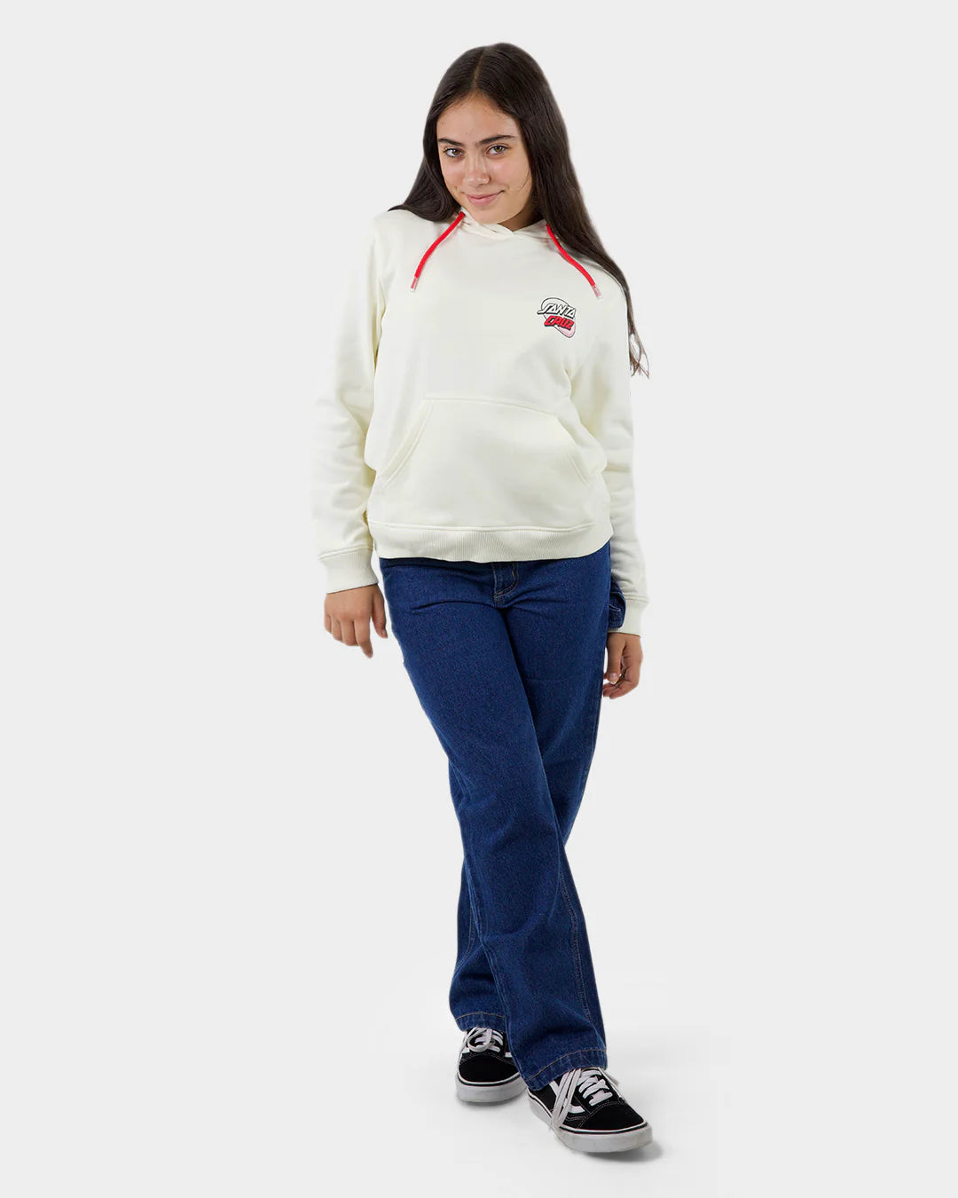Santa Cruz Mushroom Wave Dot Girls Pullover Hoodie Cream