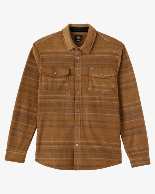 O’Neill Mens Glacier Overshirt Superfleece - Dark Khaki