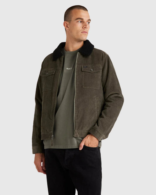 RVCA MENS EASY TRUCKER SHERPA JACKET