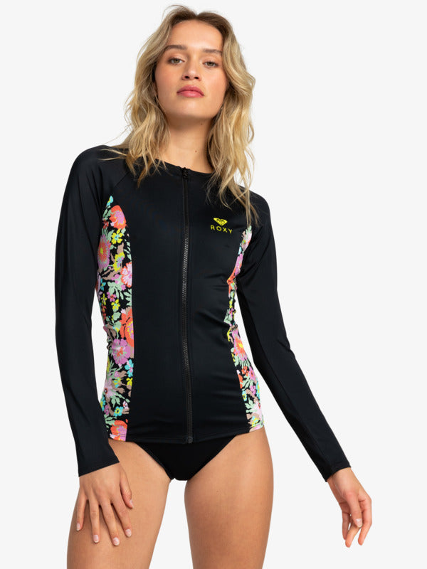 Womens ROXY Active Long Sleeve Zipped Rash Vest