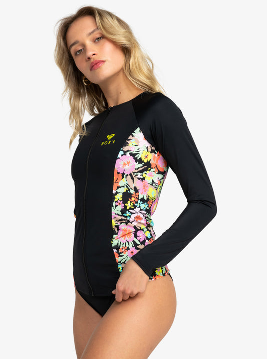 Womens ROXY Active Long Sleeve Zipped Rash Vest