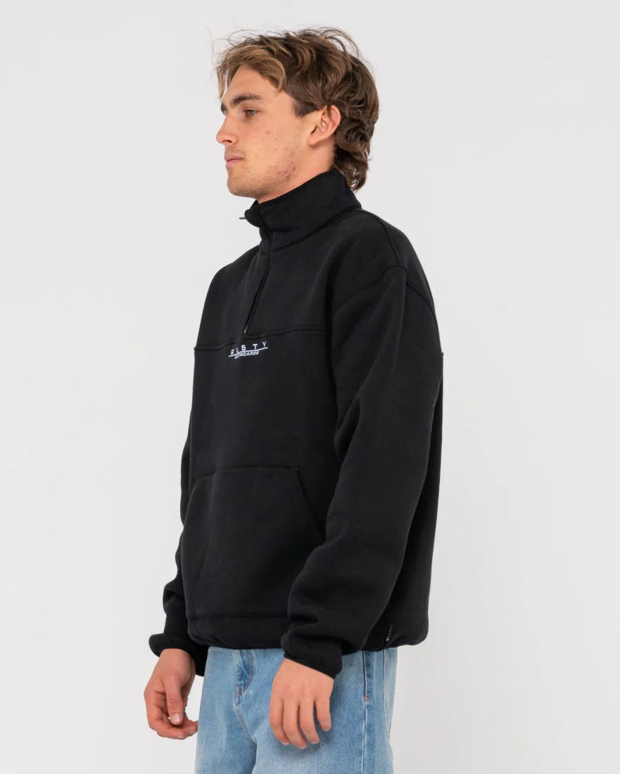 RUSTY RS Relaxed 1/4 Zip Super Fleece Black
