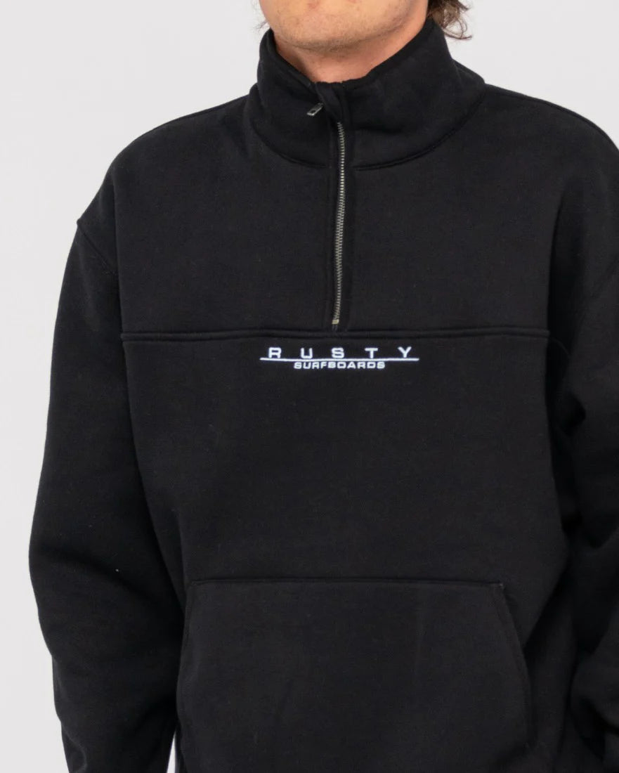 RUSTY RS Relaxed 1/4 Zip Super Fleece Black
