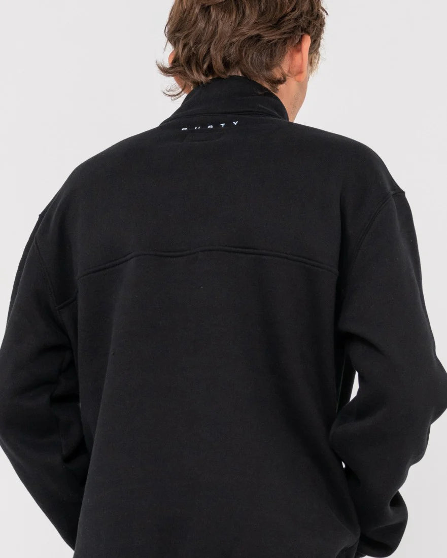 RUSTY RS Relaxed 1/4 Zip Super Fleece Black
