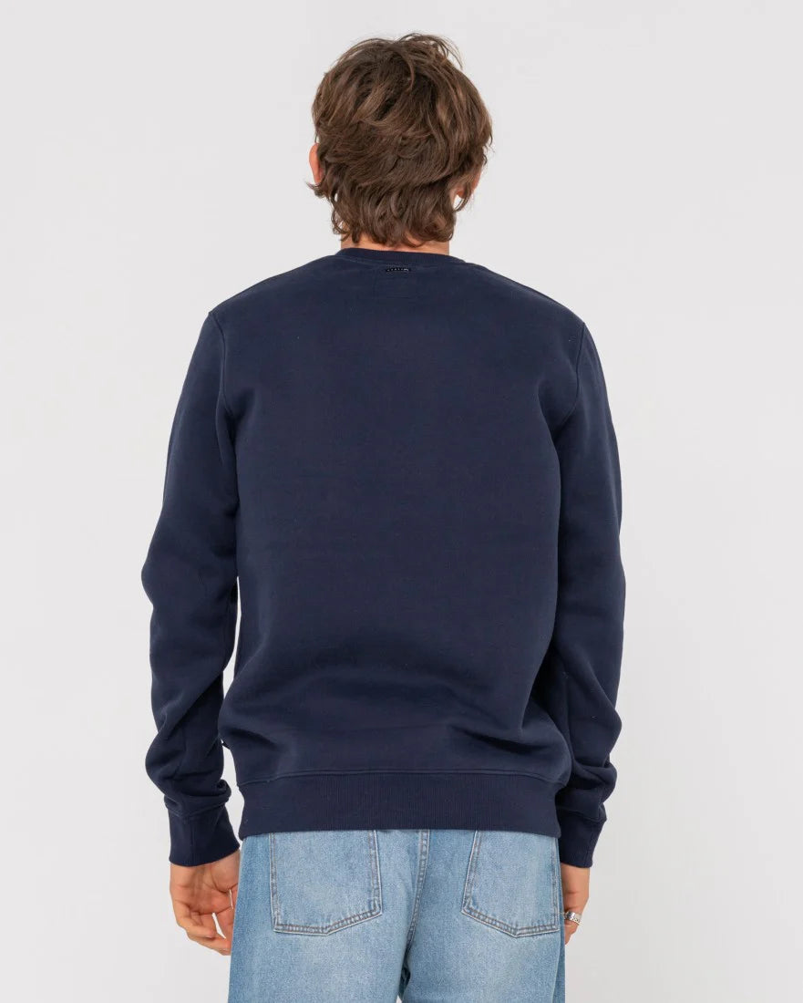 Rusty One Hit Shadow Crew Fleece Navy / Gold