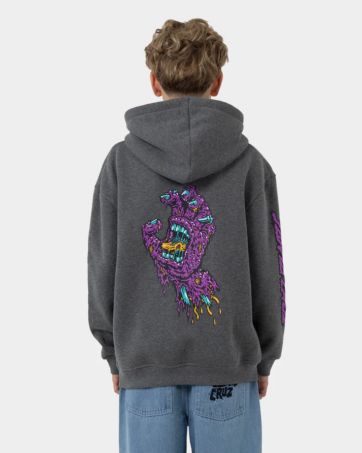 Santa Cruz Decaying Hand Boys Oversize Pullover Hoodie Dark Grey Marle