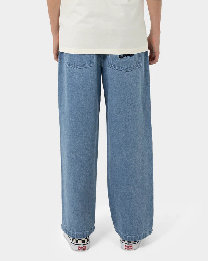 Santa Cruz Yelling Stack Boys Baggy Jeans Mid Blue Denim