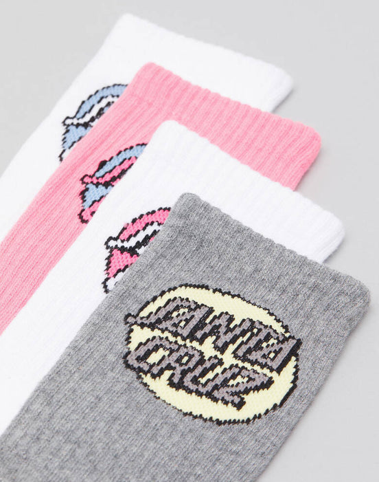Youth Pop Dot 4 Pack Crew Socks
