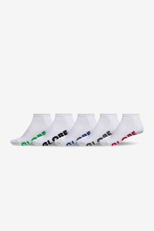 Globe Boys Stealth Ankle Sock 5 Pack White 2-8