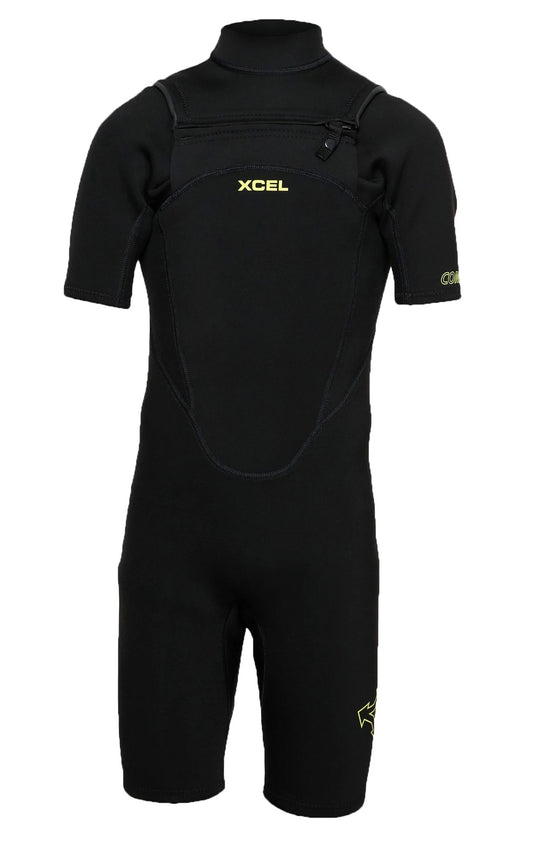 Boys Comp 2mm Chest Zip S/S Springsuit