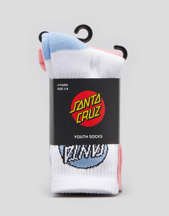 Youth Pop Dot 4 Pack Crew Socks
