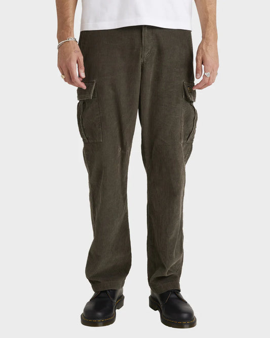 RVCA MENS AMERICANA CORD CARGO PANT - OLIVE