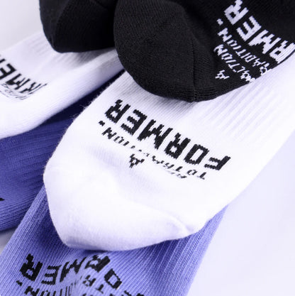 FORMER FRANCHISE 3-PACK SOCK // BLACK WHITE VIOLET