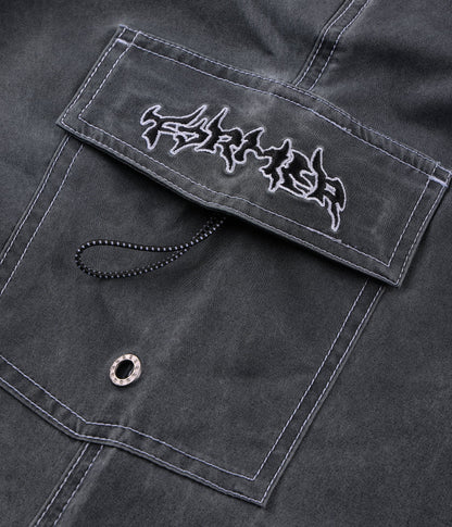 FORMER SWANS CARGO 21" SWIM TRUNK // BLACK EMBROID - essential surf and skate