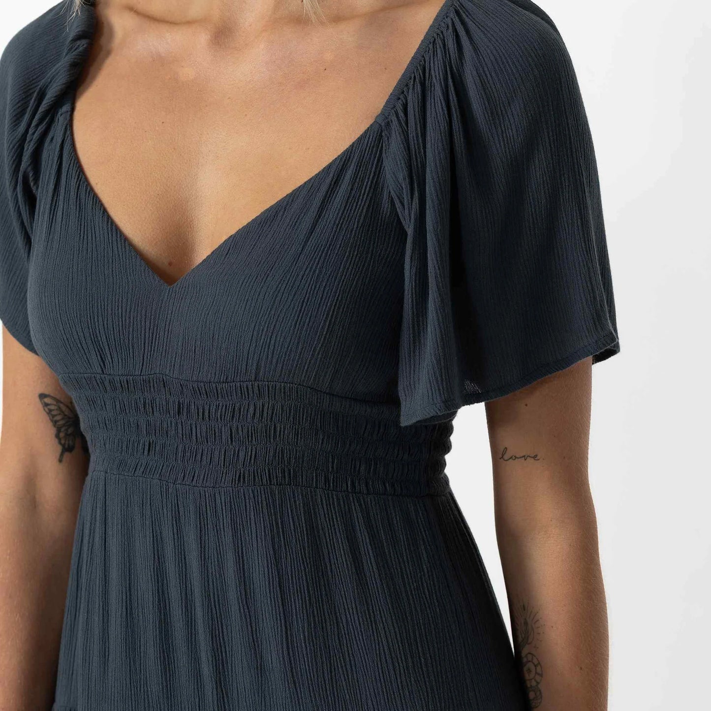 O’NEILL LAYKEN SOLID MINI DRESS - SLATE