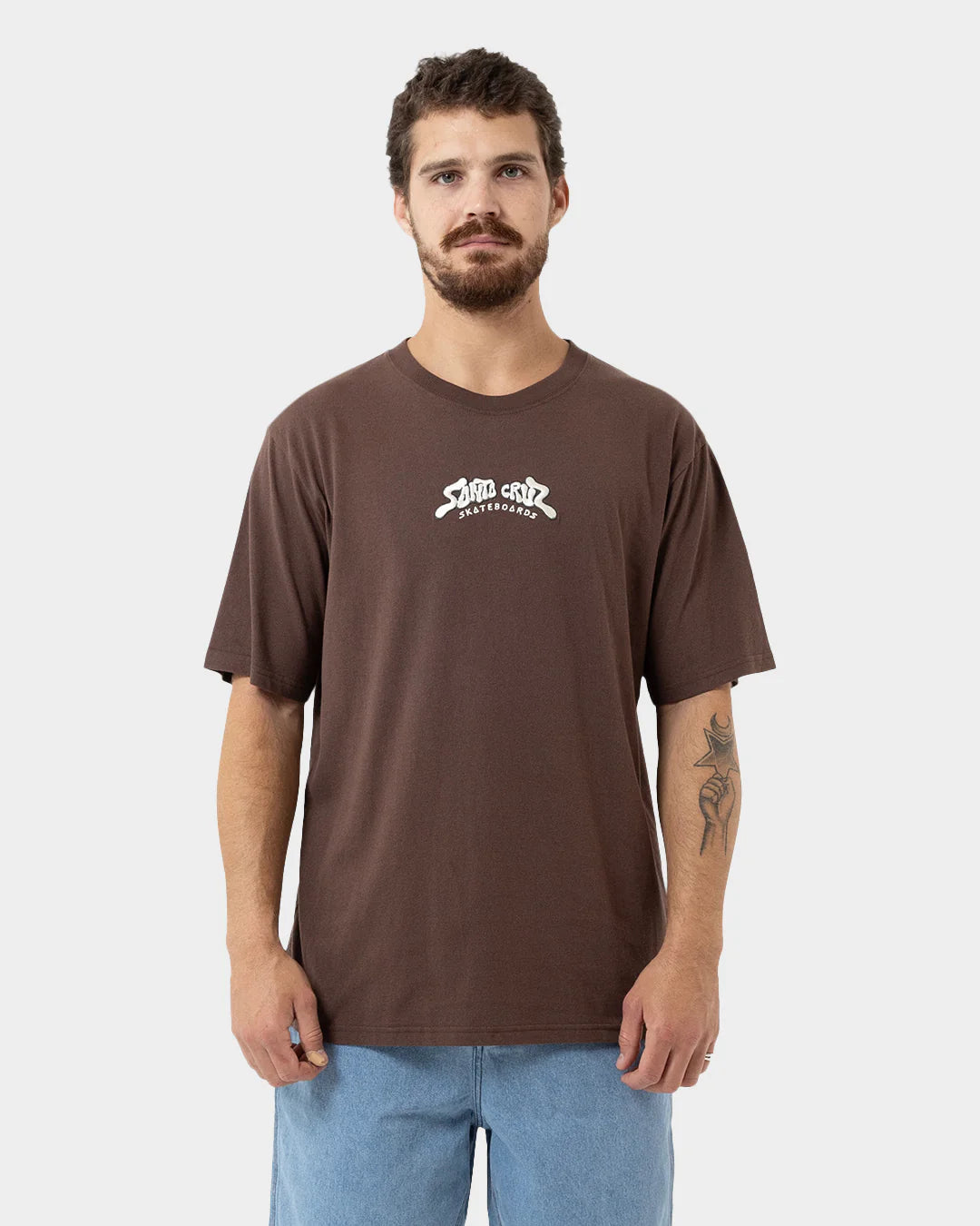 Santa Cruz Winkowski 8baller Triparch Men's T-shirt Brown - essential surf and skate