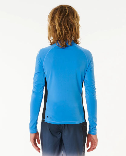 RIP CURL ICONS UV BRUSHED LONG SLEEVE RASH VEST - KIDS