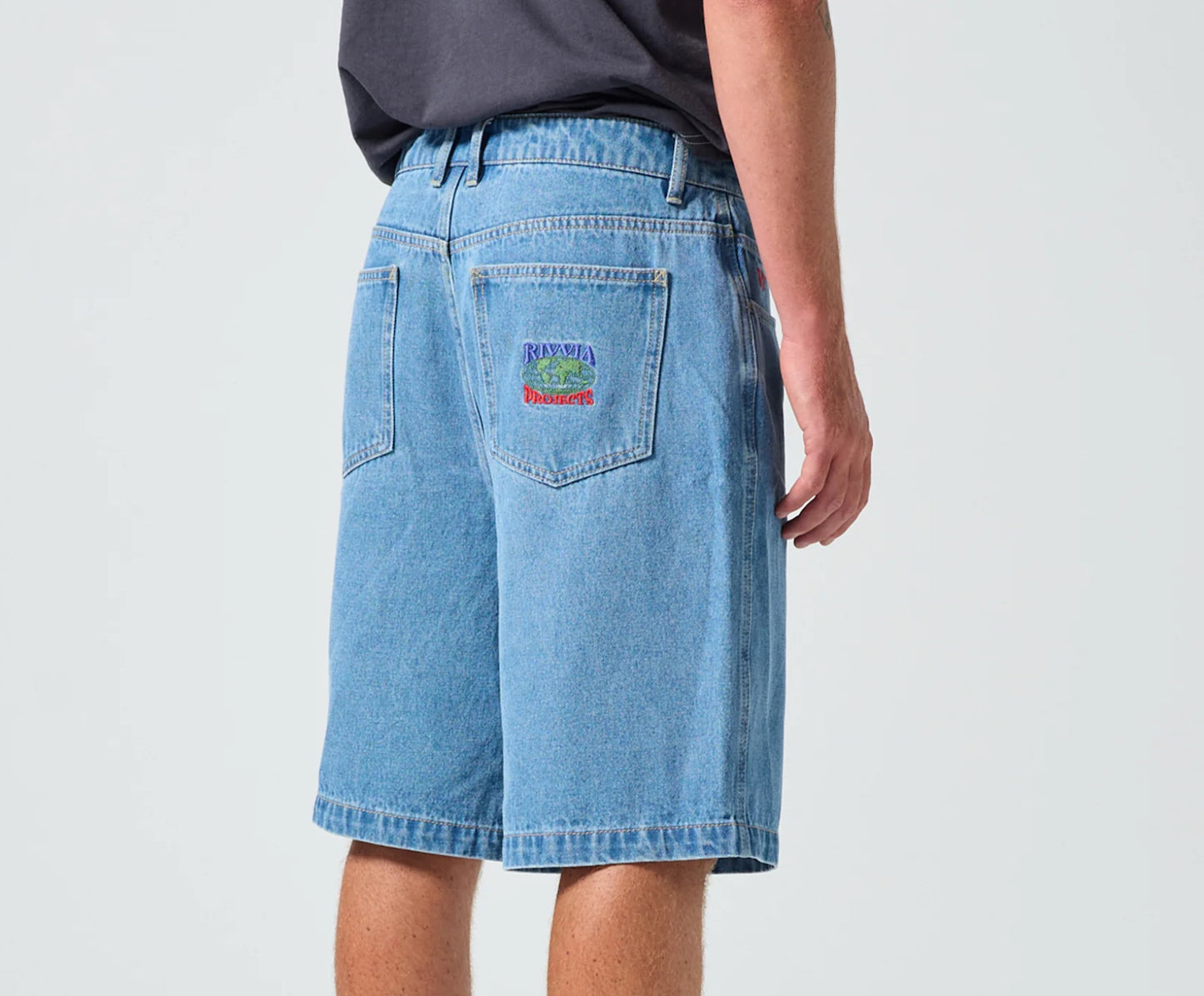 RIVVIA WORLD SERIES DENIM SHORT : BLUE