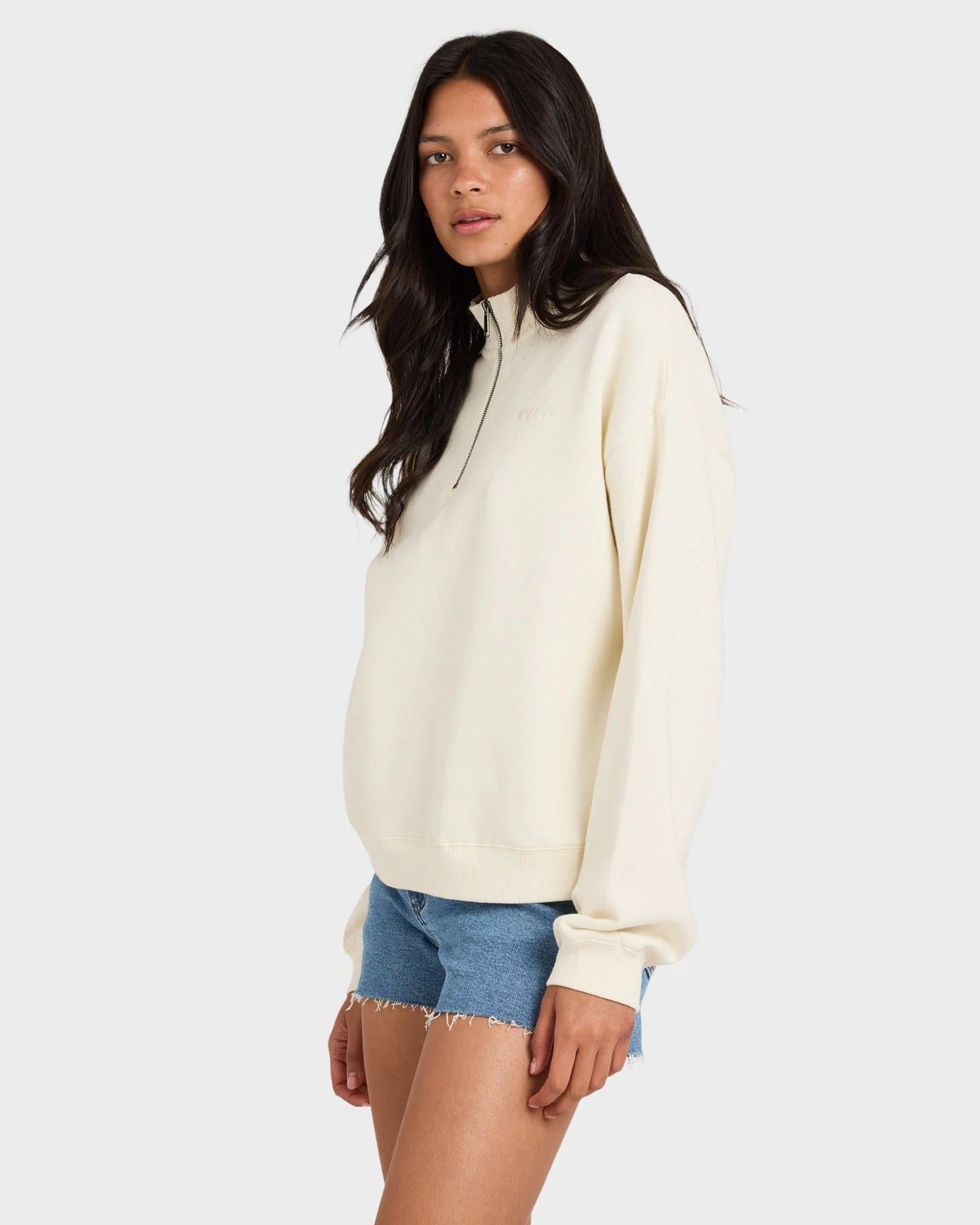 RVCA WOMENS 1/4 ZIP FLEECE JUMPER - essential surf and skate
