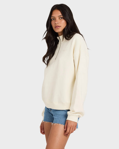 RVCA WOMENS 1/4 ZIP FLEECE JUMPER - essential surf and skate
