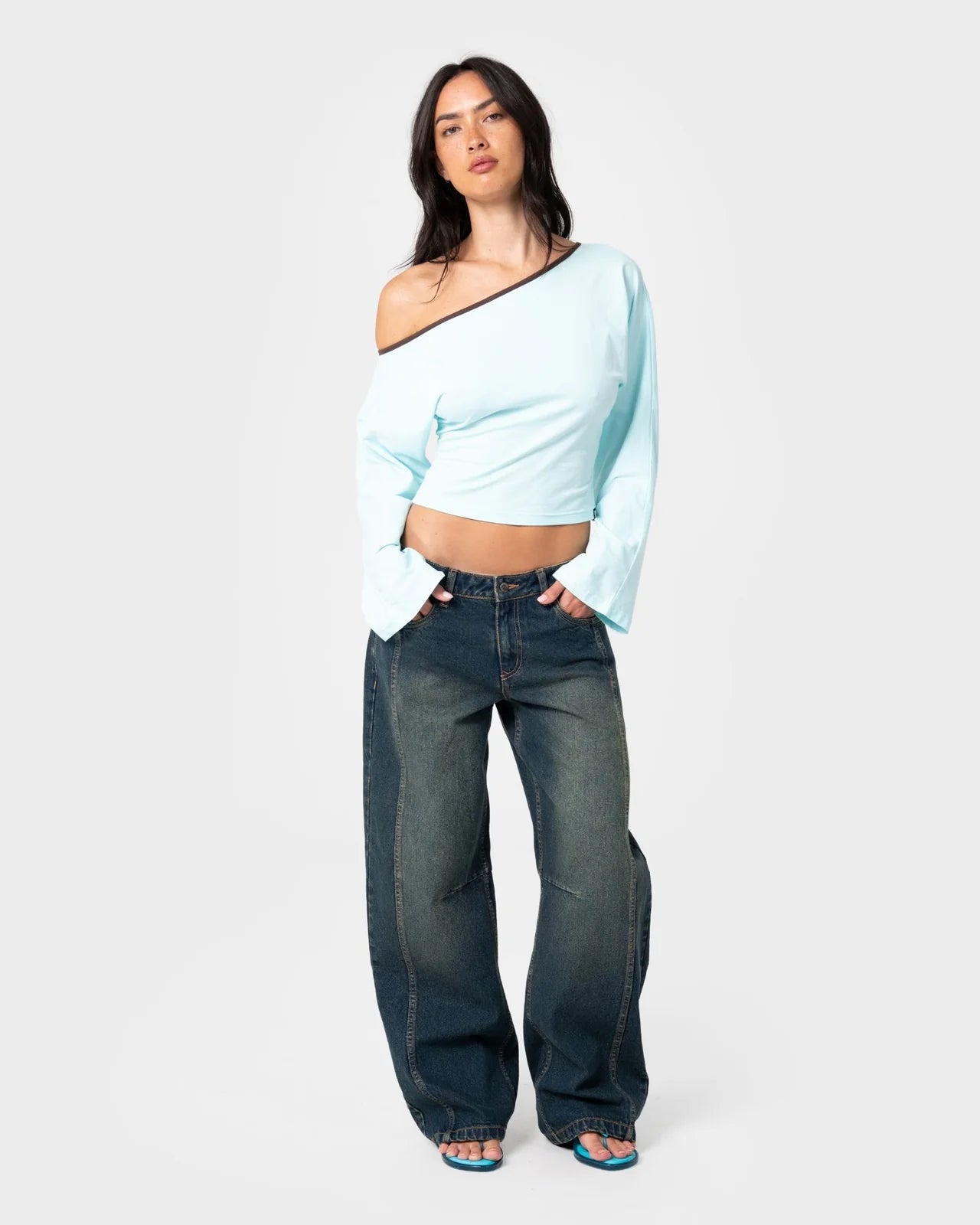 Rusty Yuno Reverse Long Sleeve Slouch Top