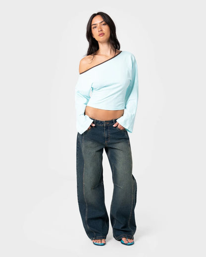 Rusty Yuno Reverse Long Sleeve Slouch Top