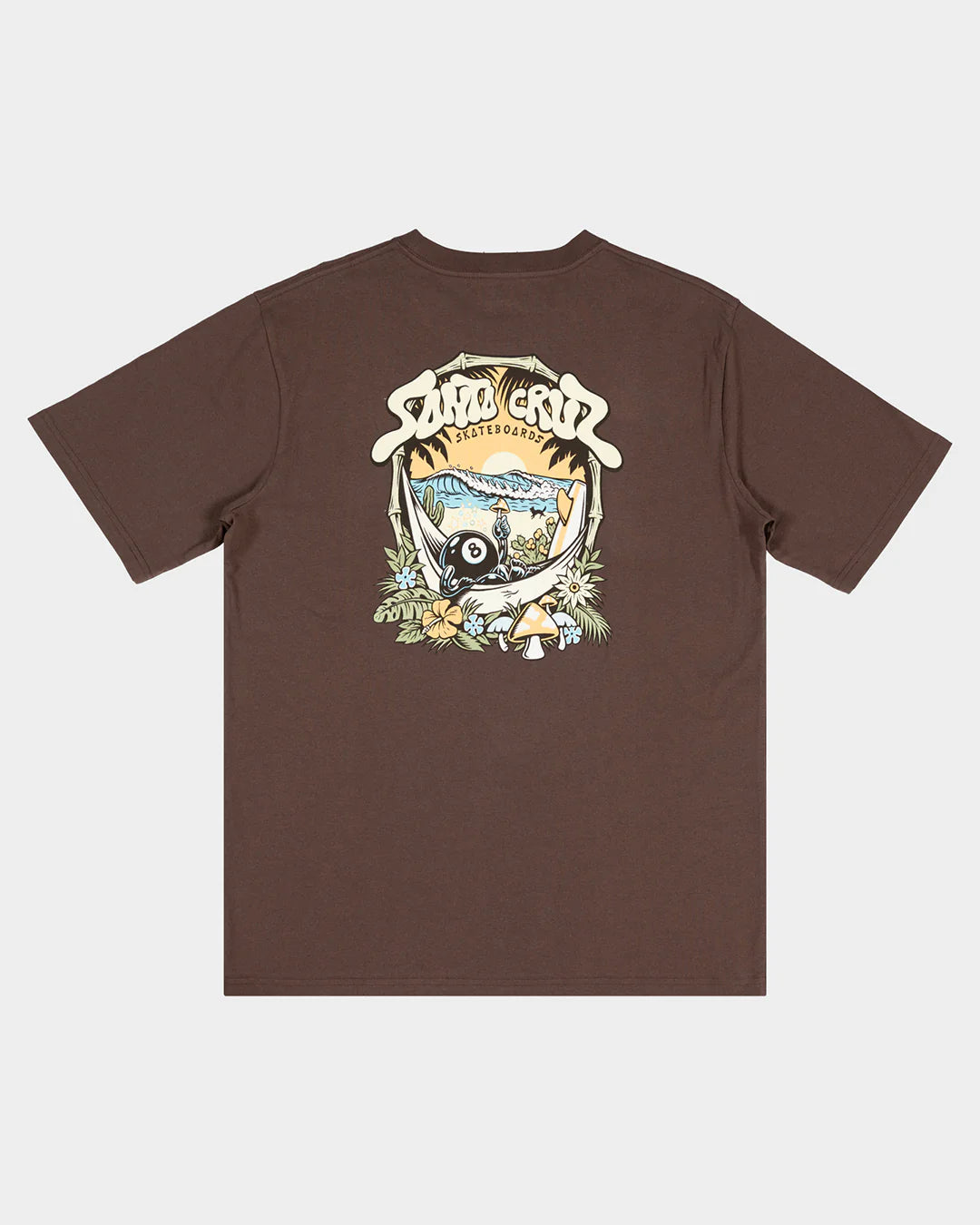 Santa Cruz Winkowski 8baller Triparch Men's T-shirt Brown - essential surf and skate
