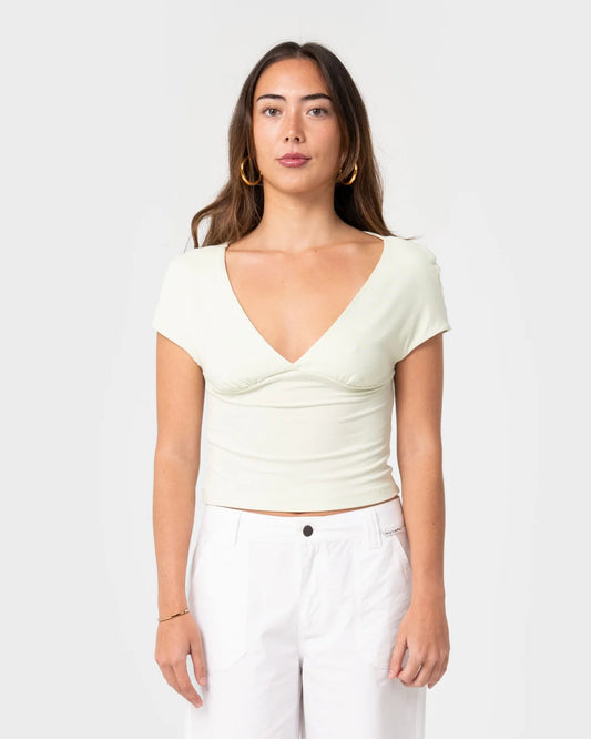 Rusty Christina Vee Neck Top - essential surf and skate