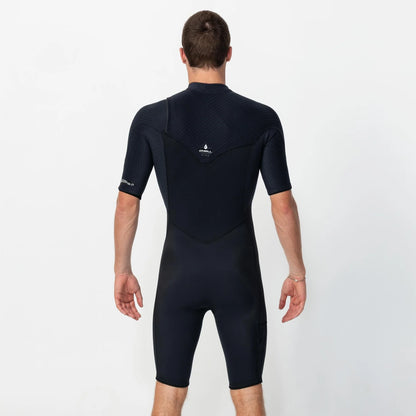 O’Neill - HYPERFREAK SHORT SLEEVE SPRINGSUIT 2MM CHEST ZIP WETSUIT - BLACK